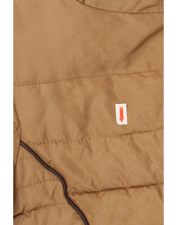 Giacca imbottita da donna Zara UK 16 grande marrone in poliestere