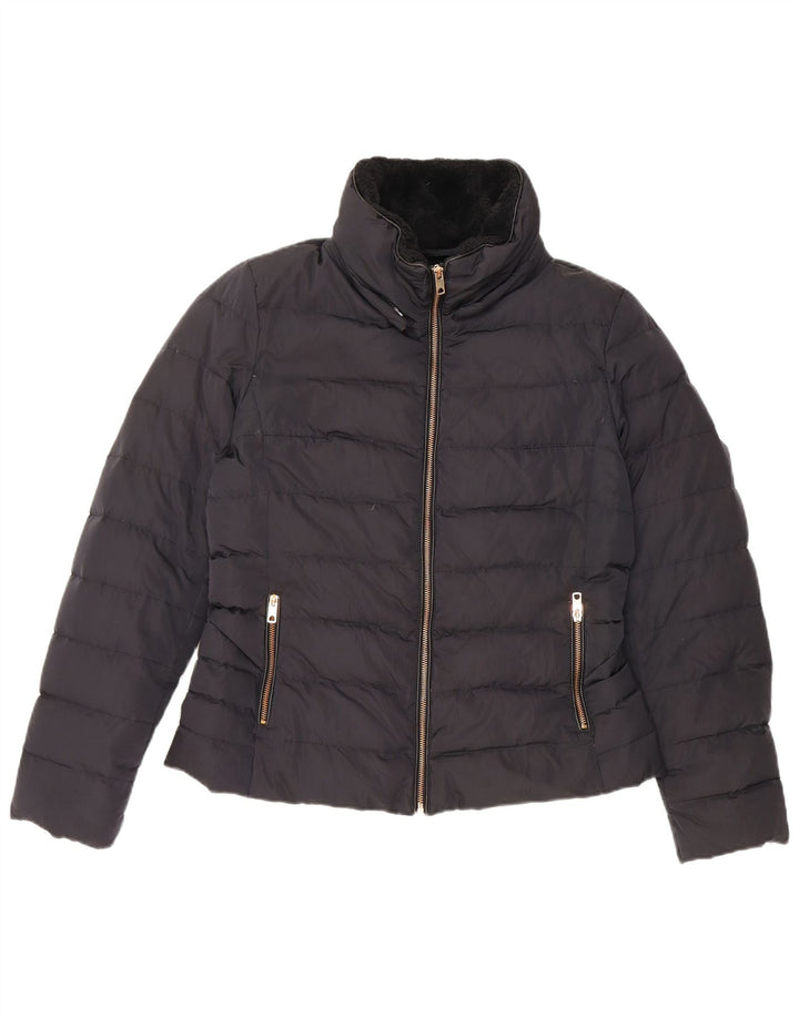 Zara Dame Polstret Jakke UK 14 Large Navy Blue