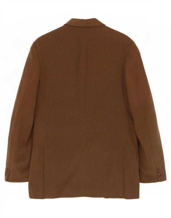Massimo Dutti Mens 3 Button Blazer Jacket EU 46 Small Brown Cotton