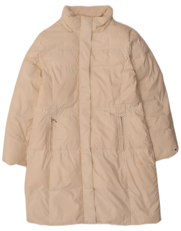 Tommy Hilfiger Damen Wattierter Mantel UK 18 XL Weiß Polyester