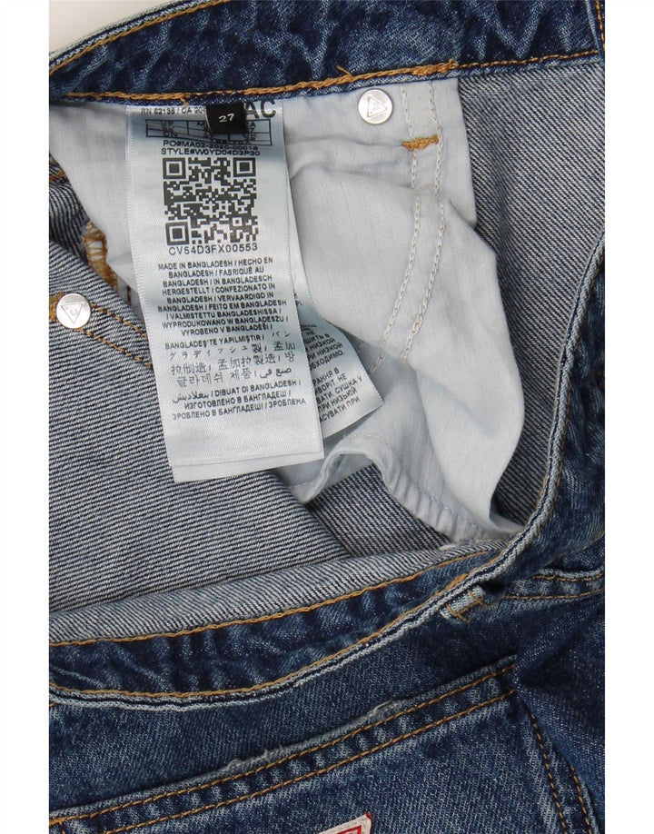 GUESS Womens Distressed Denim Skirt W27 Small  Navy Blue Cotton Vintage Guess and Second-Hand Guess from Messina Hembry 