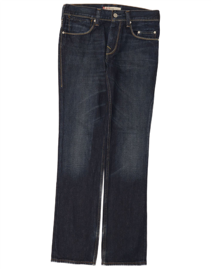 Levi's Womens 511 Slim Jeans W33 L34 Navy Blue Cotton