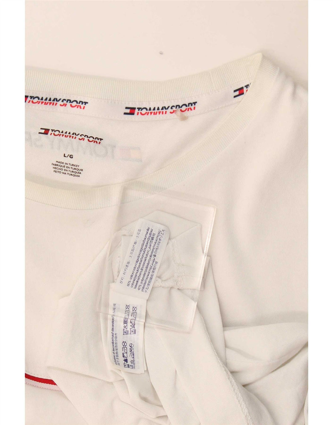Tommy Hilfiger Herre T-Shirt Top Stor Hvid Bomuld