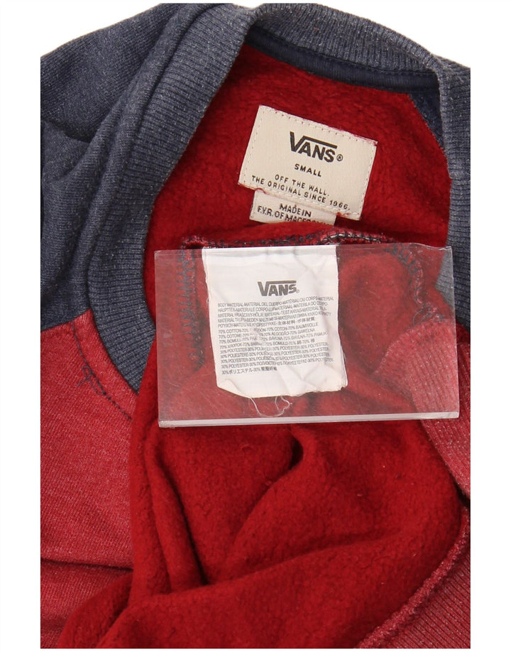 Felpa da uomo VANS maglione piccolo rosso in cotone color block