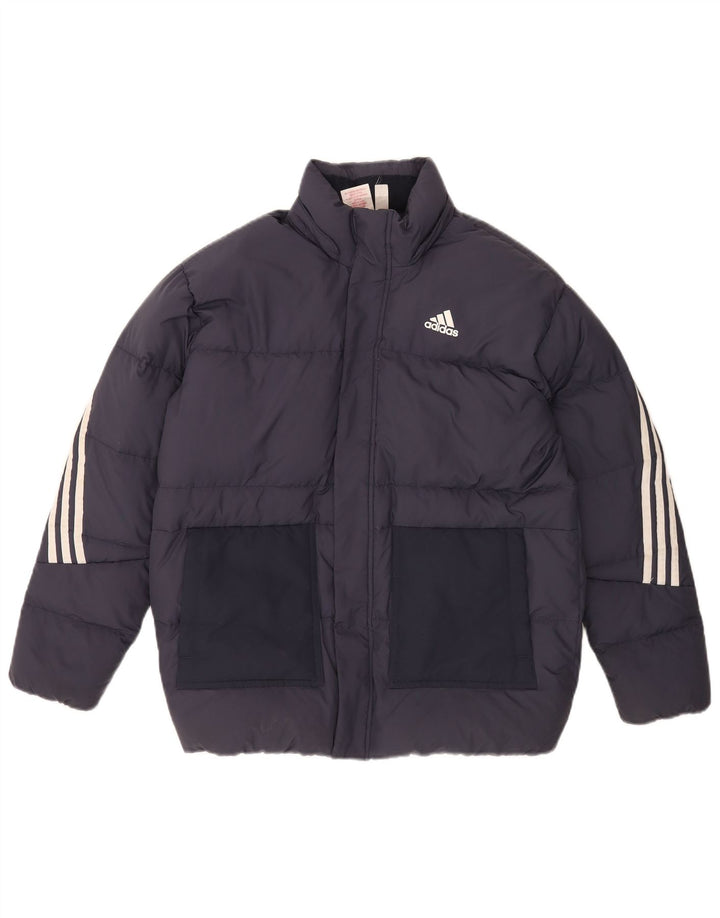 Adidas Boys Padded Jacket 13-14 Years Navy Blue Polyester