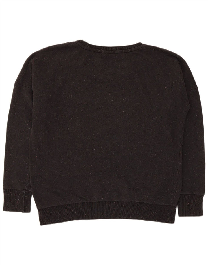 Puma Womens Oversized Sweatshirt Jumper UK 16 Large Black Flecked Cotton