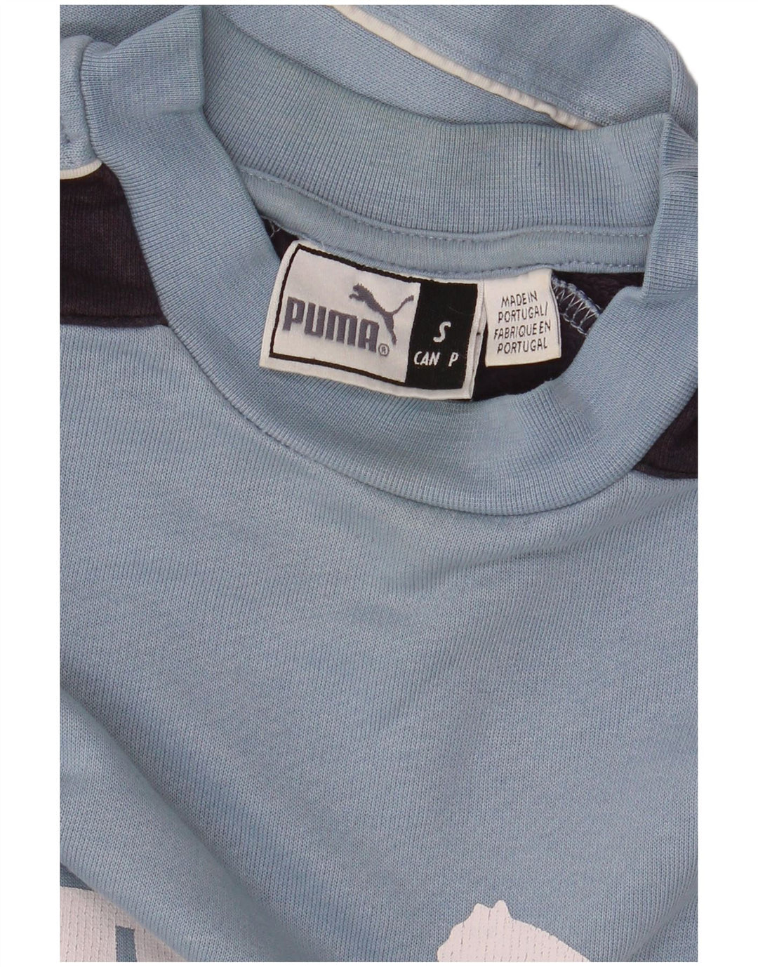 PUMA Mens Graphic Sweatshirt Jumper Small Blue Colourblock