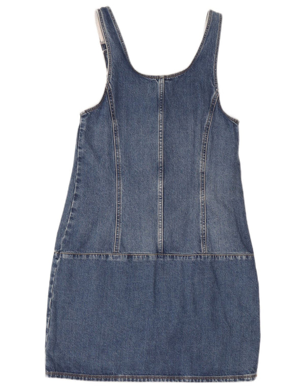 Fat Face Womens Denim Dungaree Dress UK 8 Small Blue Cotton