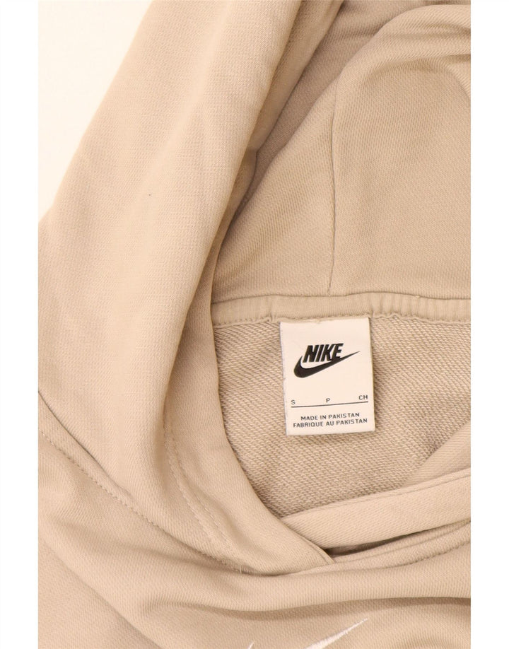 Nike Mens Hoodie Jumper Medium Beige Cotton