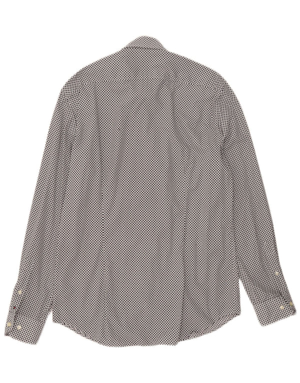 Tommy Hilfiger Mens Tailored Shirt Size 41 16 Large Navy Blue Spotted
