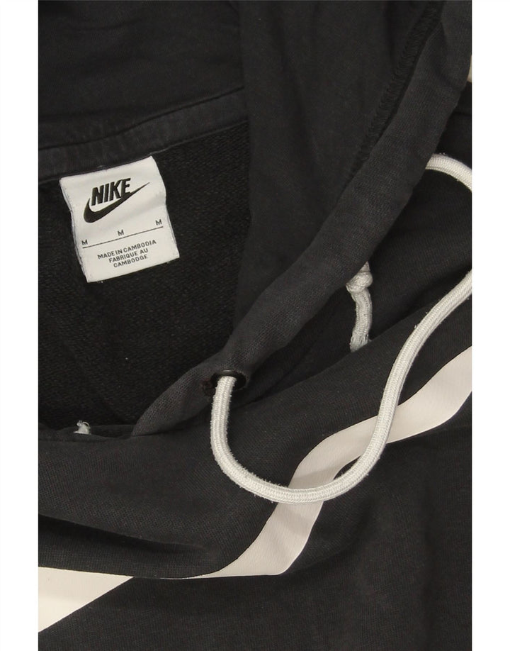 Nike Mens Graphic Hoodie Jumper Medium Black Cotton