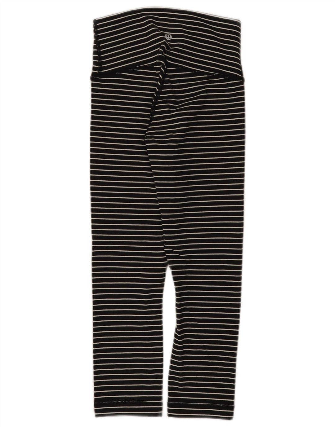 Lululemon Girls Leggings 7-8 Years  Black Striped Nylon