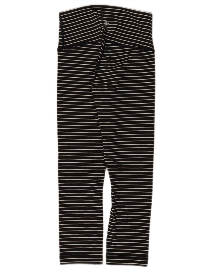 Lululemon Girls Leggings 7-8 Years  Black Striped Nylon