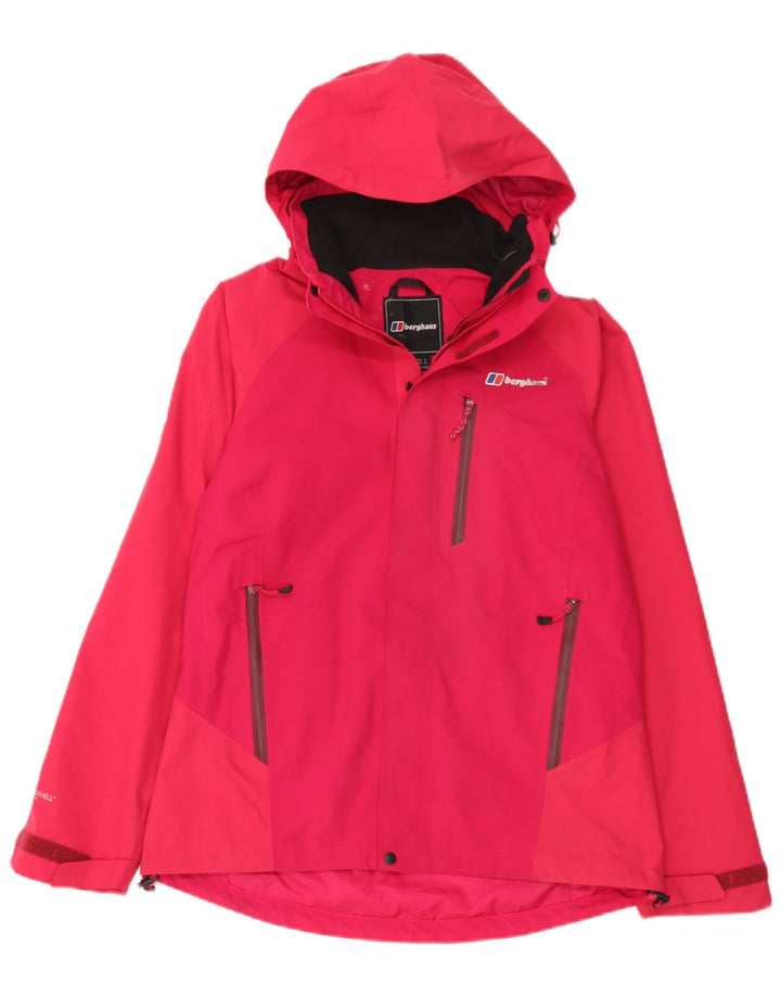 Berghaus Womens Hooded Rain Jacket UK 10 Small Pink Polyamide