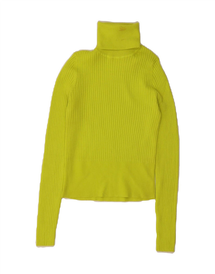 ZARA Womens Roll Neck Jumper Sweater UK 12 Medium Yellow Viscose Vintage Zara and Second-Hand Zara from Messina Hembry 