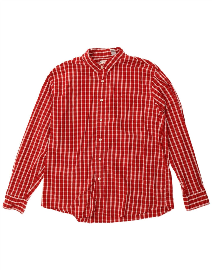 Camicia da uomo Dockers XL in cotone a quadri rossi