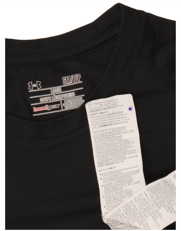 Under Armour Mens Heat Gear Graphic T-Shirt Top Small Black Polyester
