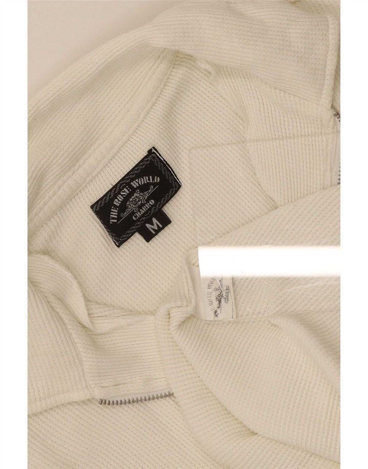 Charro Mens Polo Shirt Medium White Cotton