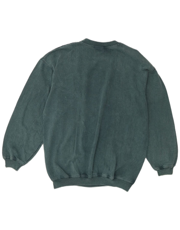 Felpa da uomo vintage maglione XL in cotone blu