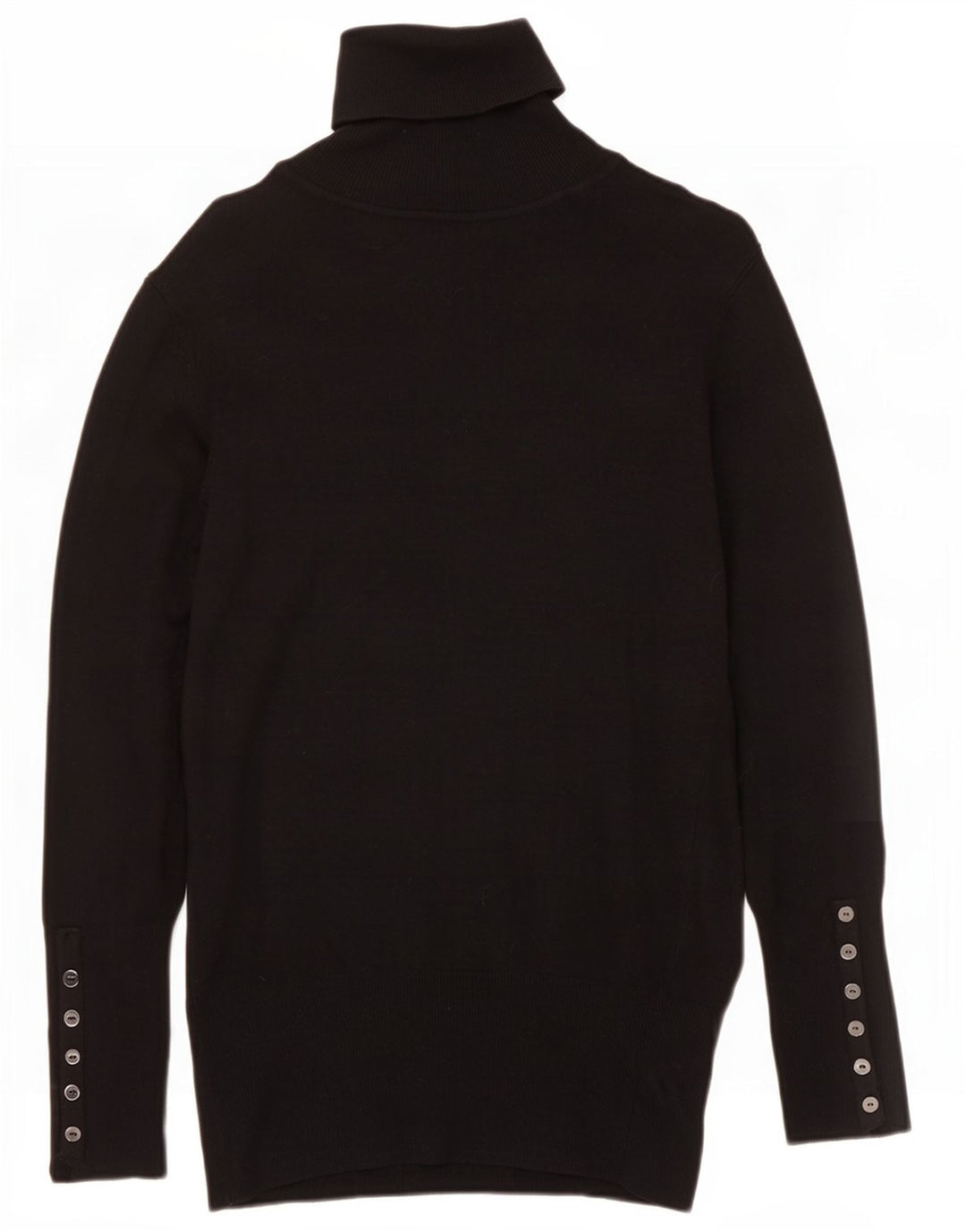 Zara Dame Roll Neck Jumper Sweater UK 14 Large Black Rayon