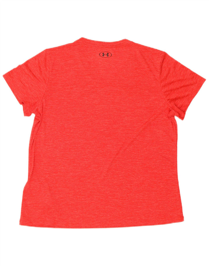 UNDER ARMOUR Mens T-Shirt Top Large Red Flecked Polyester