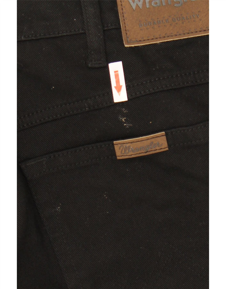 Wrangler Mens Regular Straight Jeans W38 L30 Black Cotton