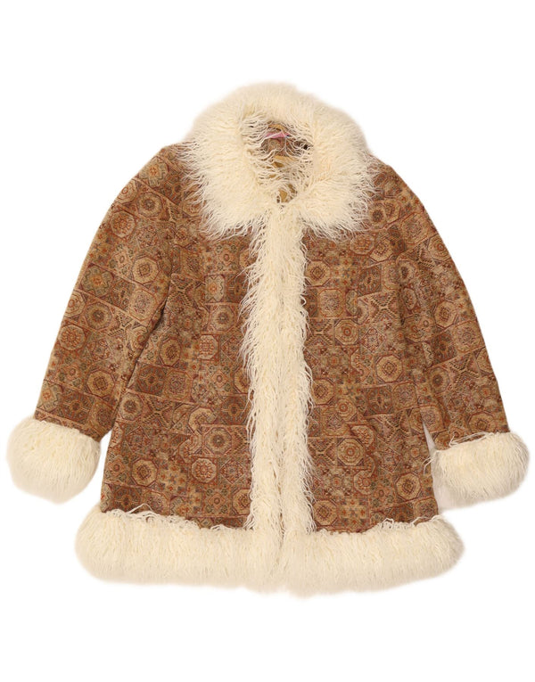 Płaszcz damski Joe Browns UK 18 XL, brązowy, geometryczny poliester