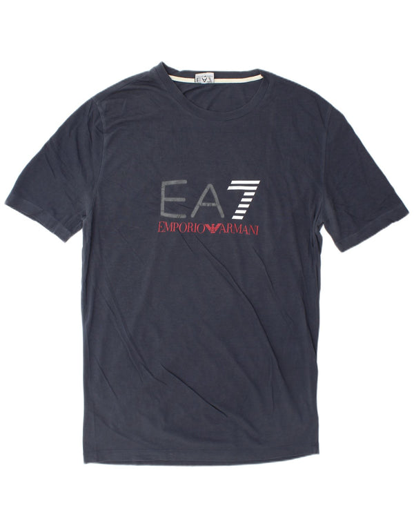 Emporio Armani Camiseta gráfica para hombre Top XL Algodón azul marino
