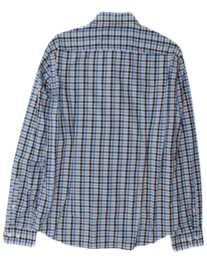 Camicia da uomo Hugo Boss in cotone a quadri blu medio