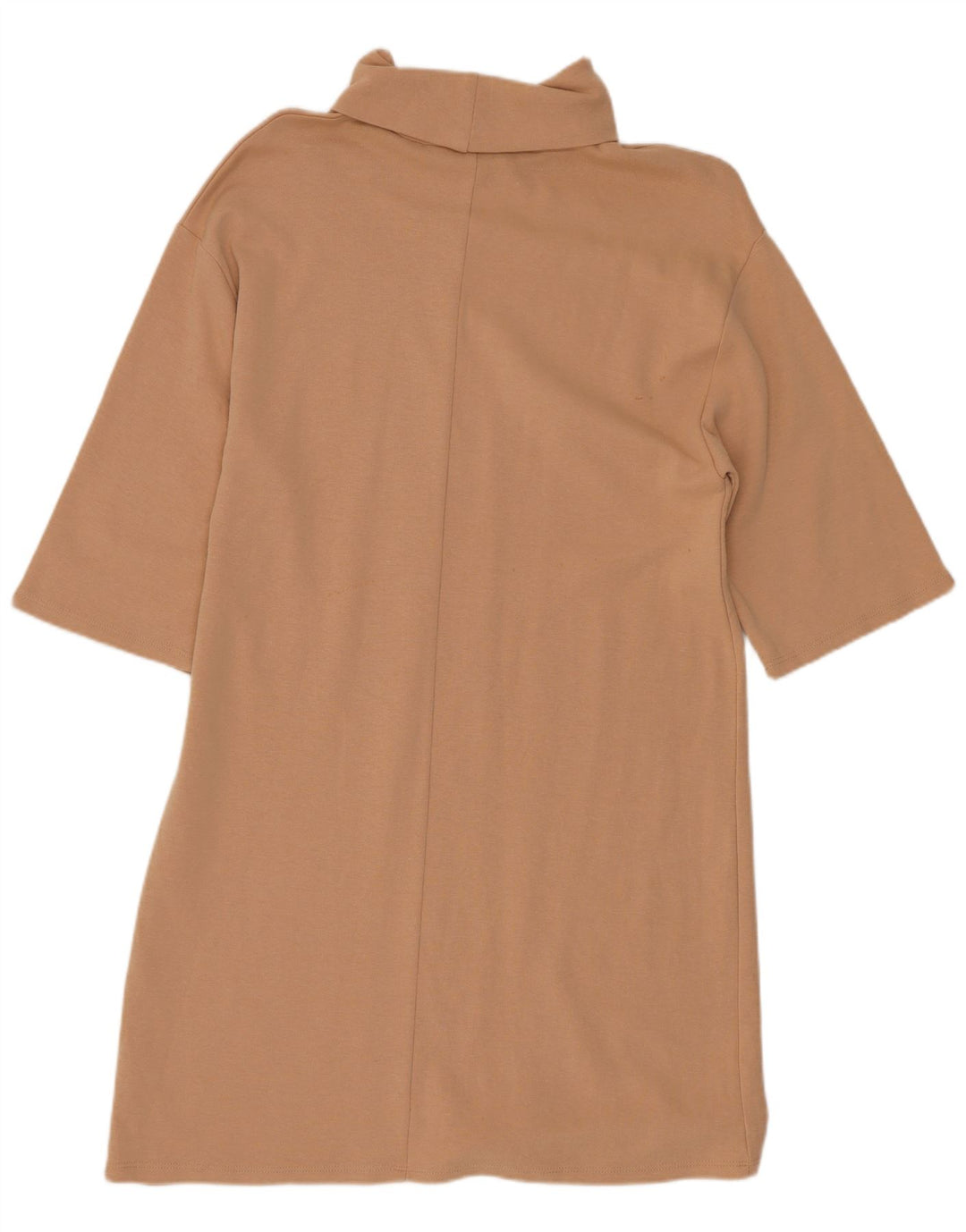 Zara Womens 1/2 Sleeve Shift Dress UK 8 Small Beige