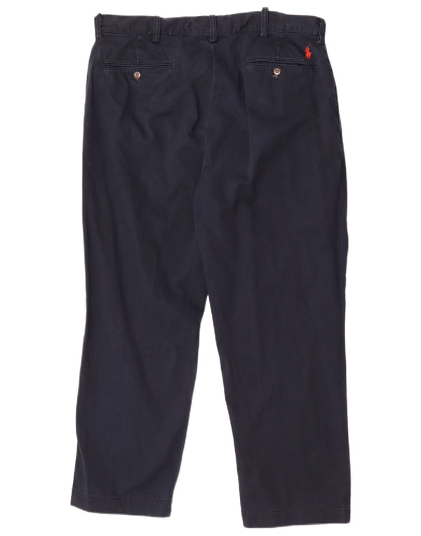Pantaloni chino con pegging da uomo Polo Ralph Lauren W36 L27 cotone blu navy