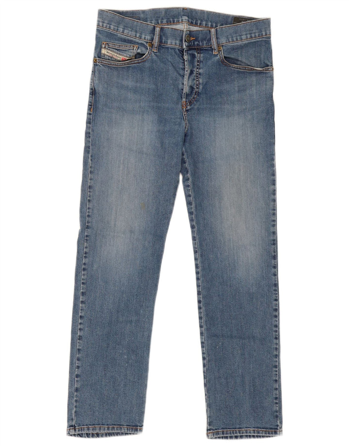 DIESEL Dame Straight Jeans W30 L27 Blå Bomuld