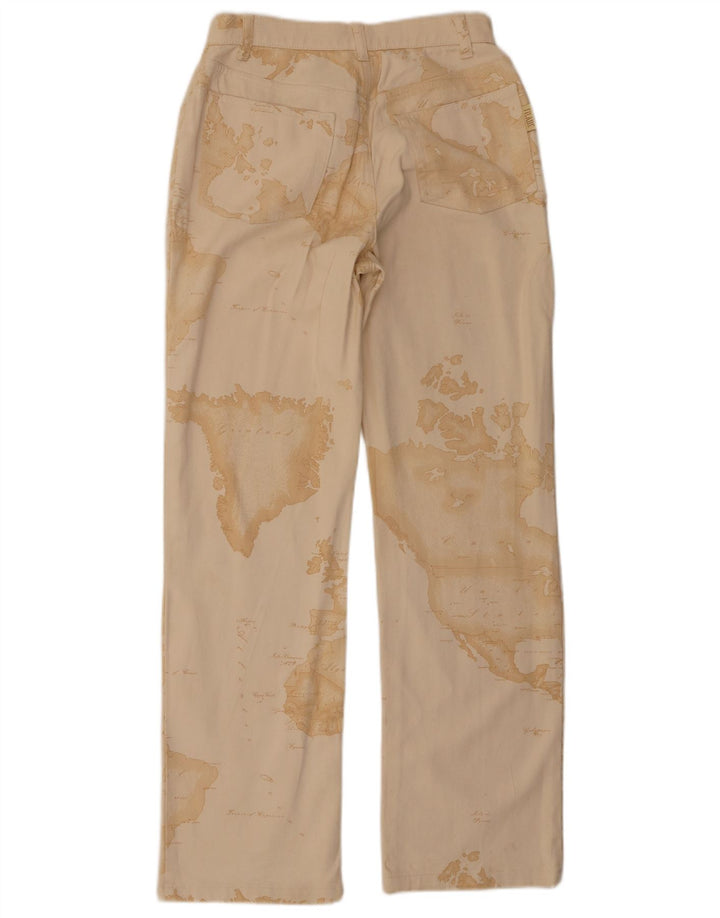 ALVIERO MARTINI Womens Abstract Pattern Casual Trousers W28 L30 Beige