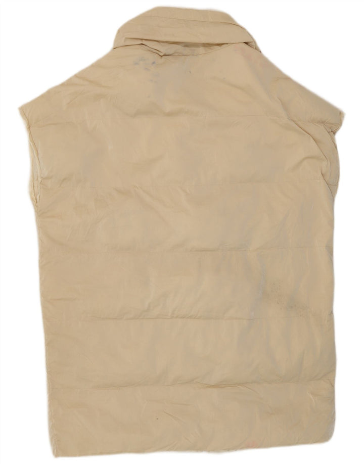 Zara Womens Oversized Longline Padded Gilet UK 10 Small Beige Polyester