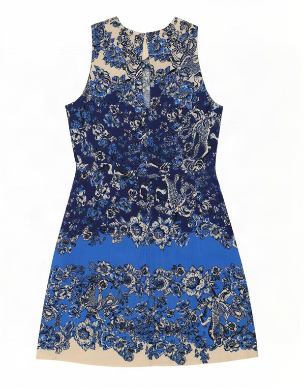 Desigual γυναικείο αμάνικο φόρεμα σε γραμμή Α EU 38 Medium Blue Floral Viscose