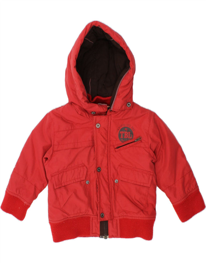 TIMBERLAND Baby Boys Hooded Windbreaker Jacket 9-12 Months Red Polyamide Vintage Timberland and Second-Hand Timberland from Messina Hembry 