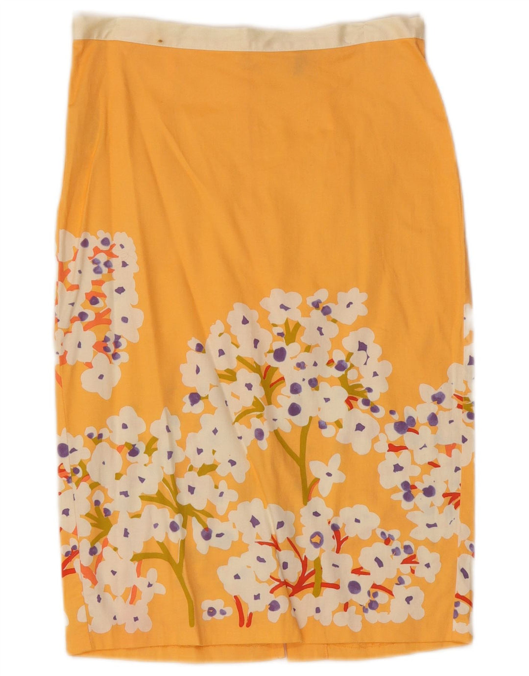 Benetton Jupe Crayon Femme W28 Jaune Moyen Floral