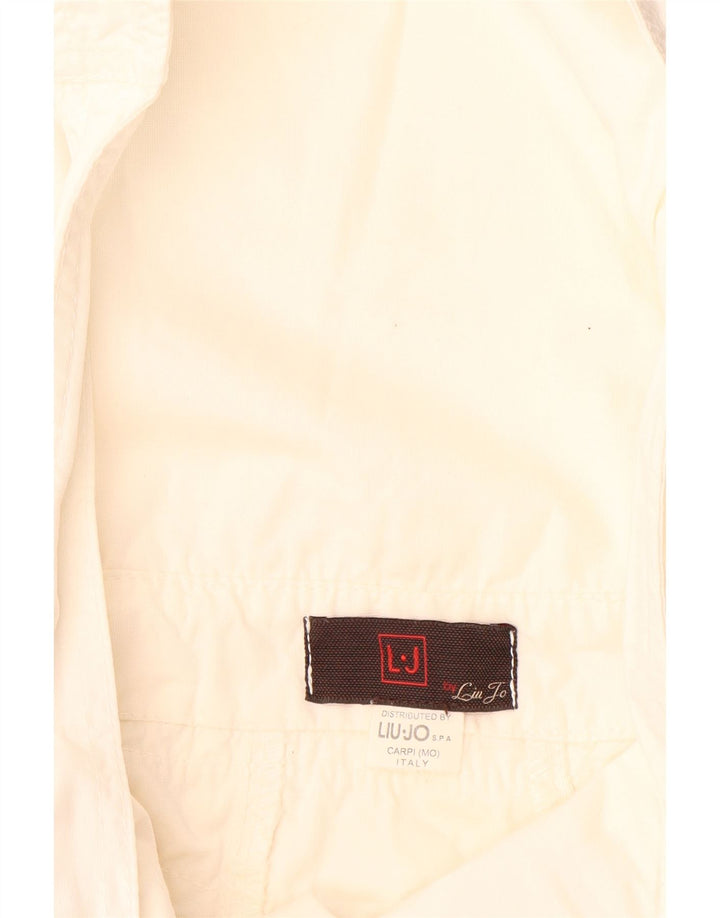LIU JO Macacão feminino mini saia pequena W30 algodão branco