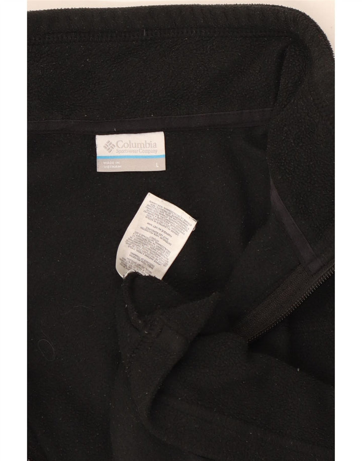 Columbia Mens Zip Neck Fleece Jumper Large Black Polyester