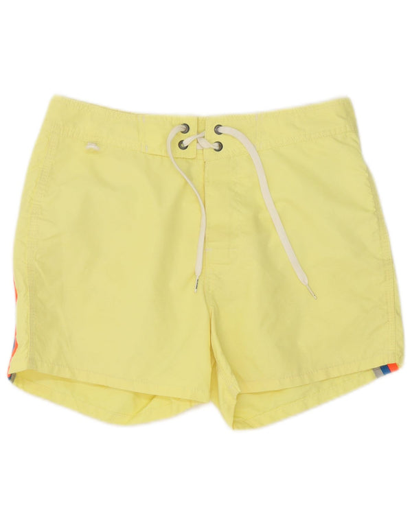 Sundek Mens Swimming Shorts Small Yellow Nylon