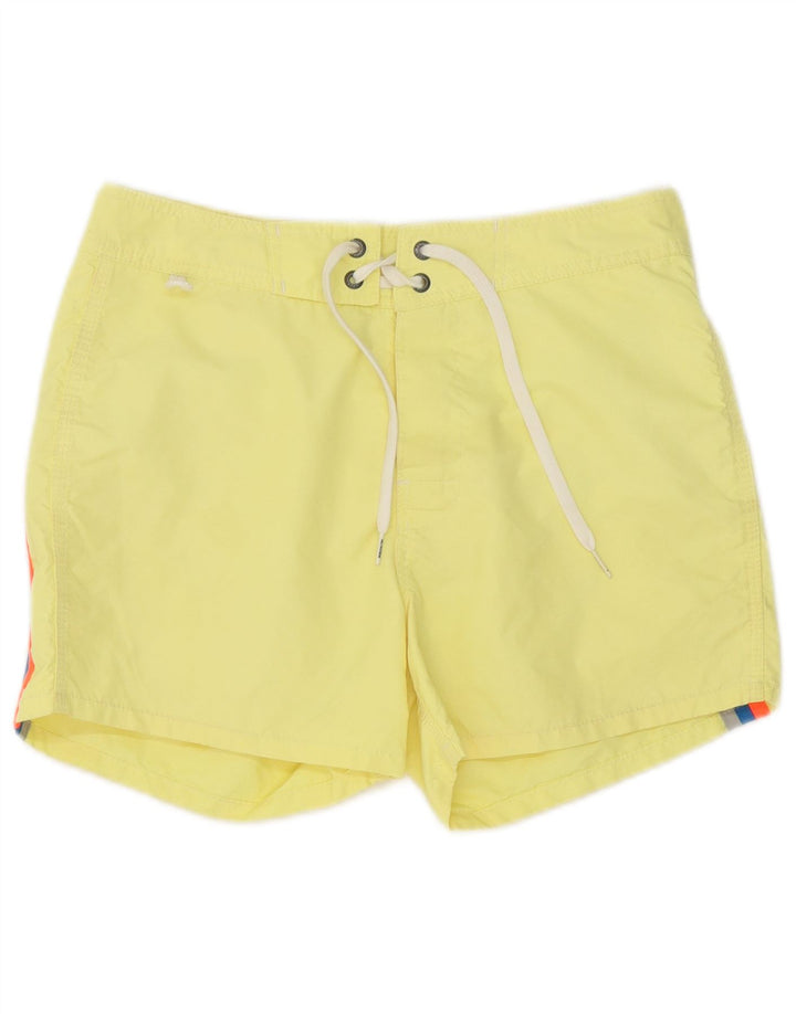 Sundek Mens Swimming Shorts Small Yellow Nylon