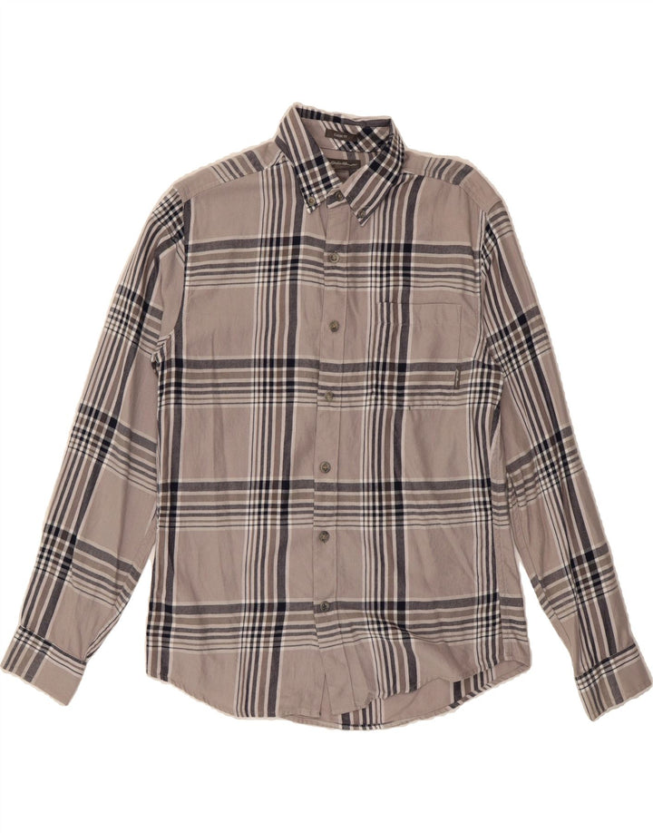 EDDIE BAUER Mens Classic Fit Flannel Shirt Small Grey Check Cotton Vintage Eddie Bauer and Second-Hand Eddie Bauer from Messina Hembry 