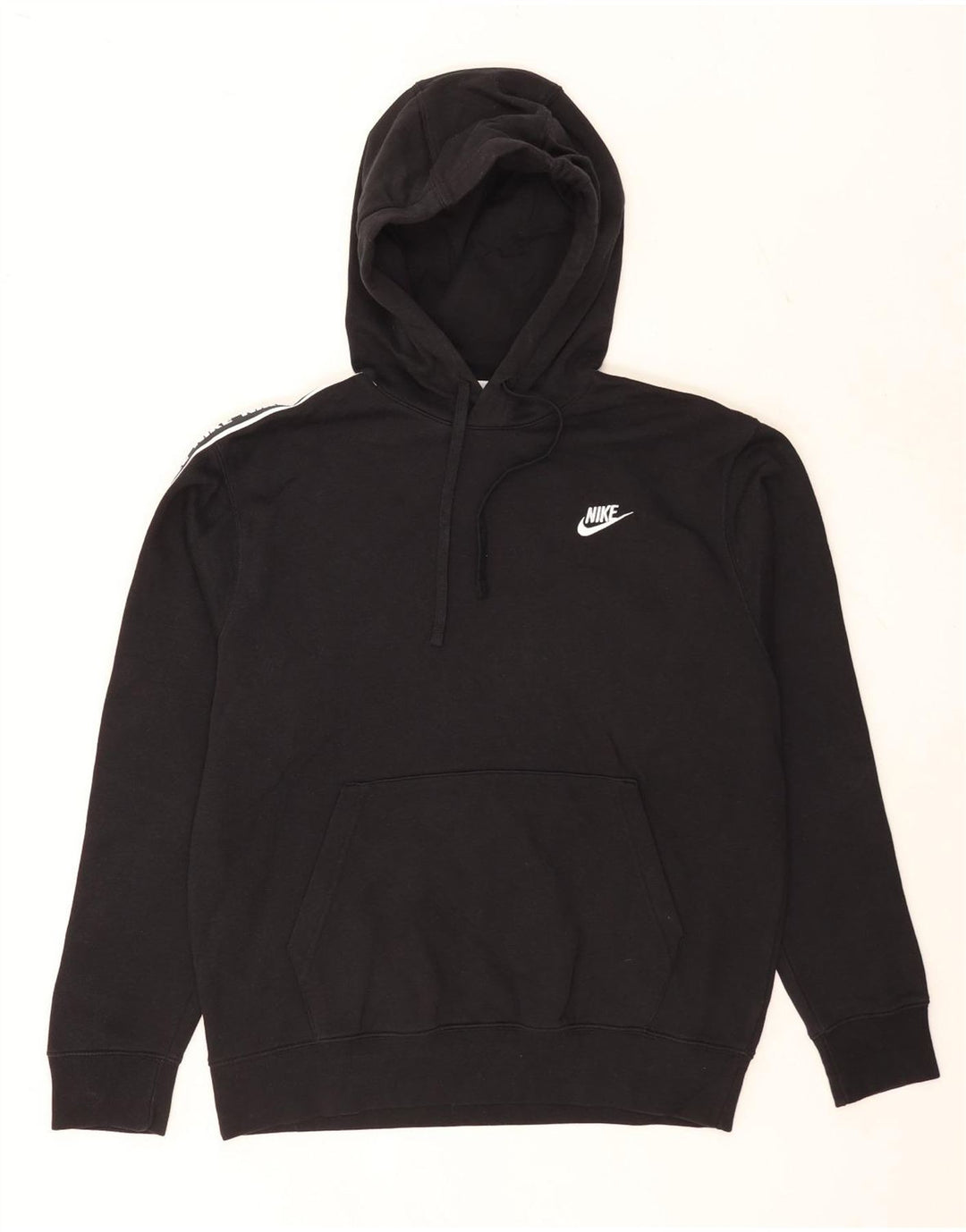 Nike Mens Graphic Hoodie Jumper Medium Black Cotton