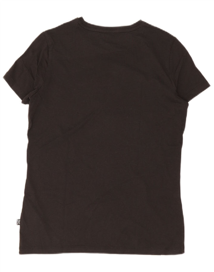 Puma Womens Graphic T-Shirt Top UK 12 Medium Black Cotton