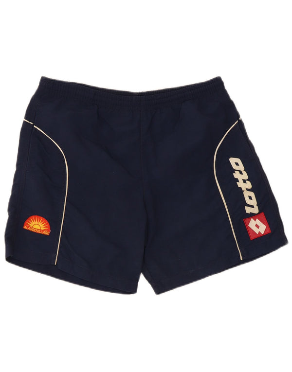 Pantaloncini sportivi grafici da uomo Lotto UK 36/38 piccoli in nylon blu navy