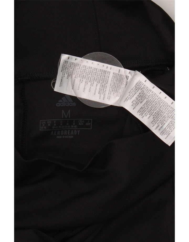 ADIDAS Womens Aeroready Leggings UK 12/14 Medium Black Polyester