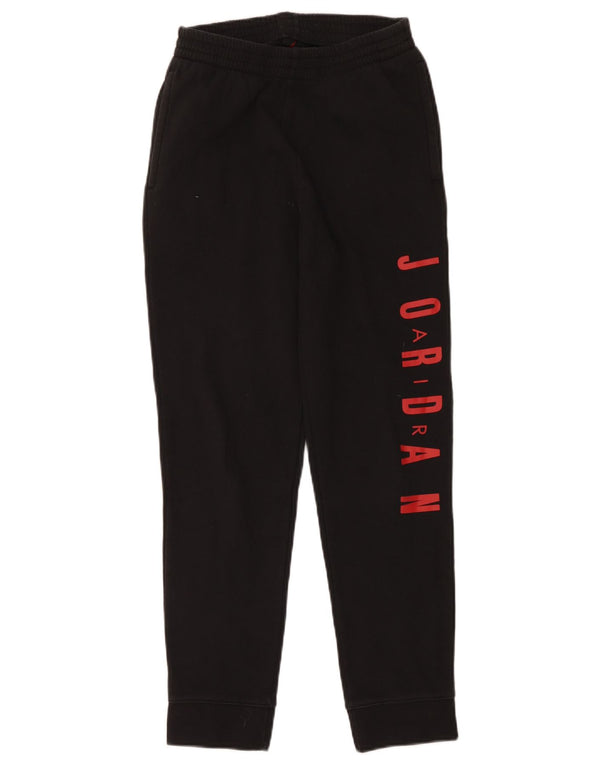 Jordan Girls Graphic Tracksuit Trousers Joggers 13-14 Years XL Black Cotton