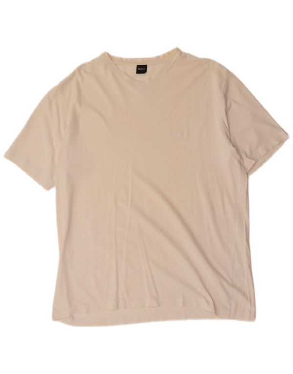 Hugo Boss Mens T-Shirt Top XL White Cotton