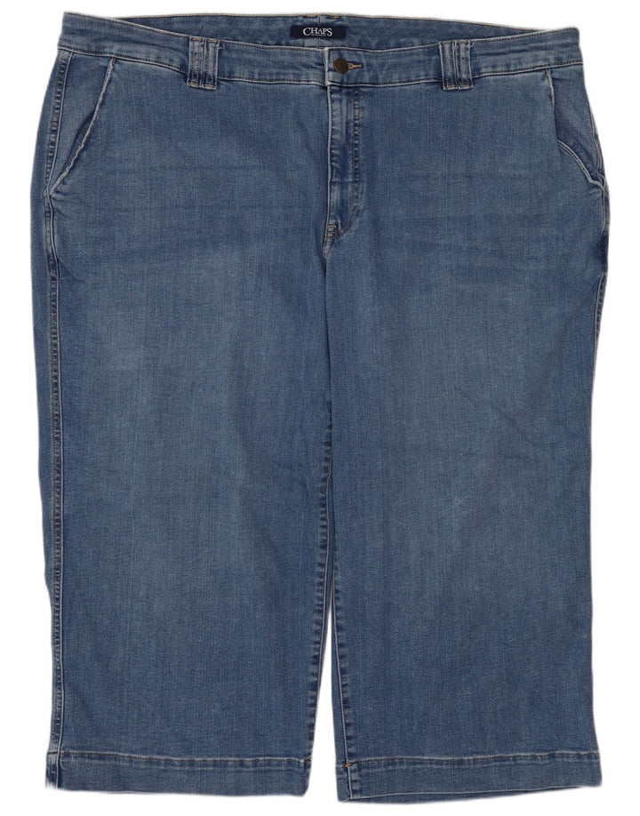 Chaps Womens Capri Jeans US 22 3XL W44 L21 Blue Cotton