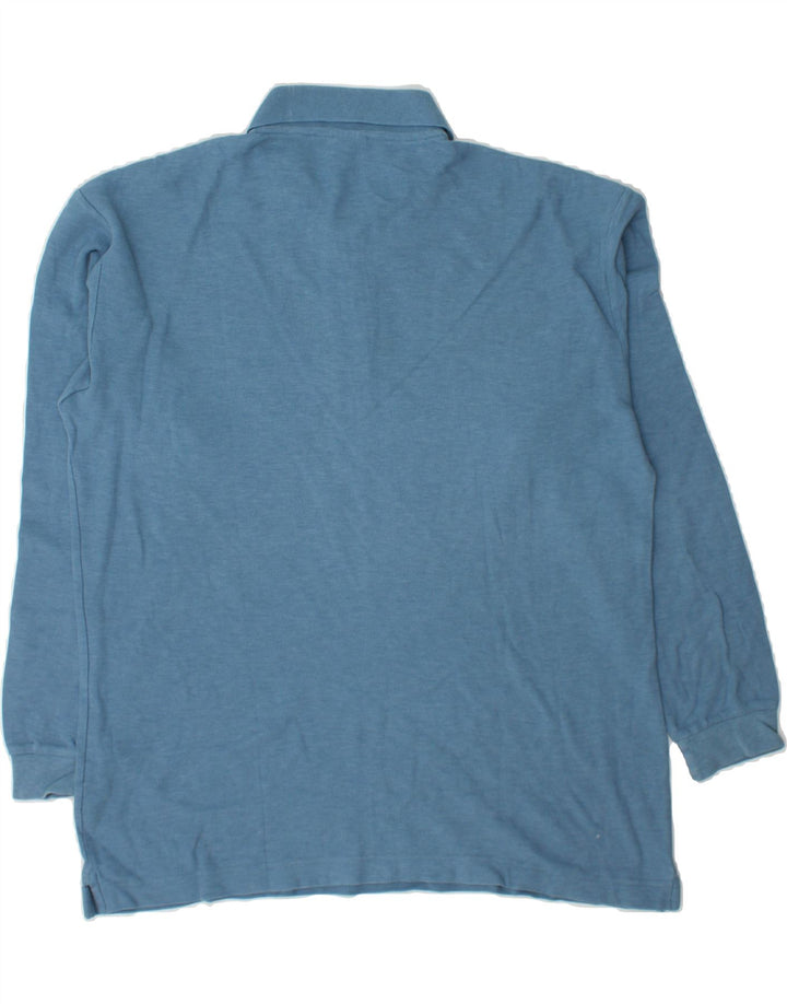 FILA Mens Long Sleeve Polo Shirt IT 50 Medium Blue Cotton Vintage Fila and Second-Hand Fila from Messina Hembry 